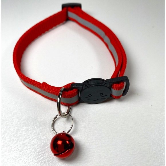 Red Cat Breakaway Collar New With Jingle Bell - Picture 1 of 5
